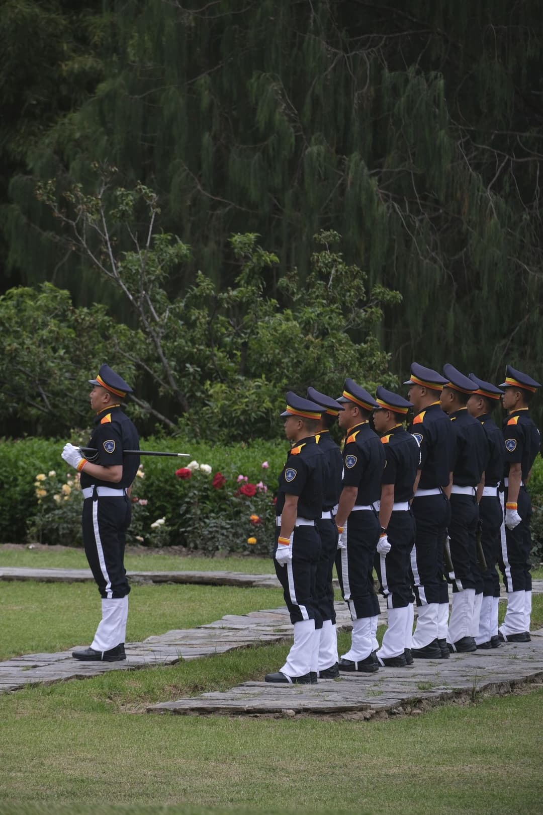 Cadets standing in disciplined formation